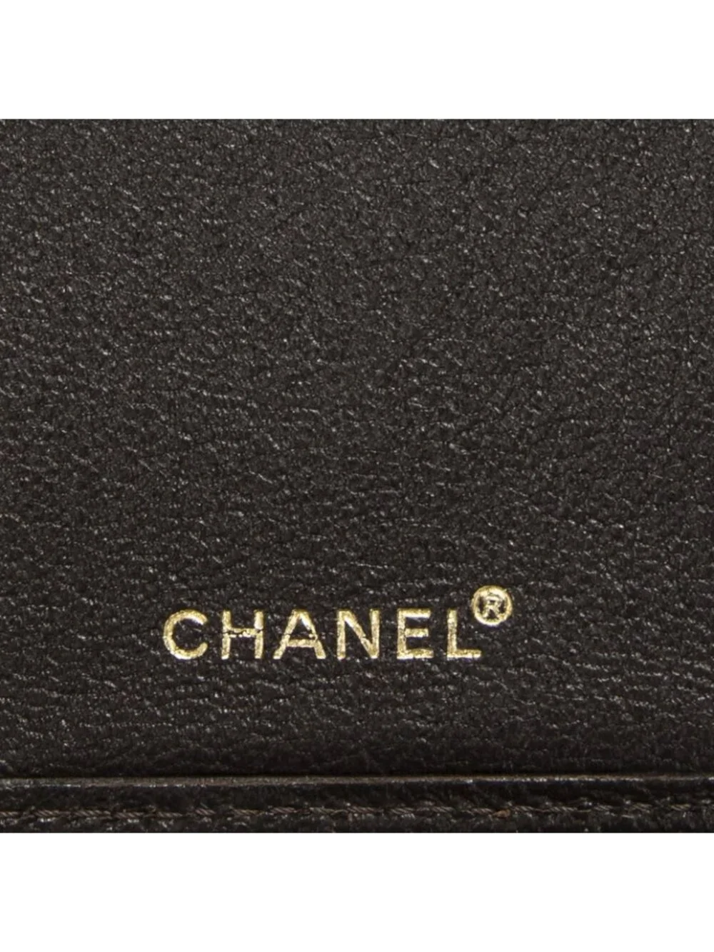 Chanel CC Long Bifold Wallet Dark Brown Deerskin Leatherab